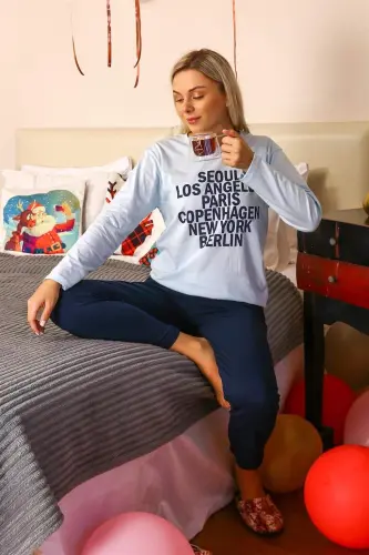 Angelino Women's Long Sleeve Jersey Pajama Set 4174 - 4