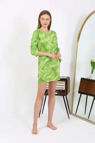 Angelino Women's Micro Fabric Mini Shiny Dress 7420 Green - 1