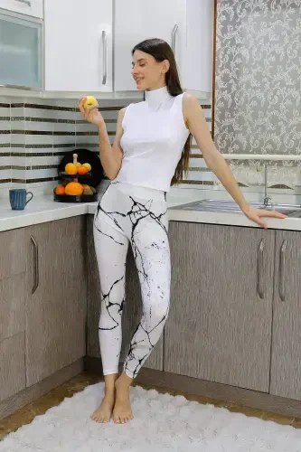 Angelino Women's Micro Patterned Tights White 5920 - BÜYÜKBEDENIZ (1)