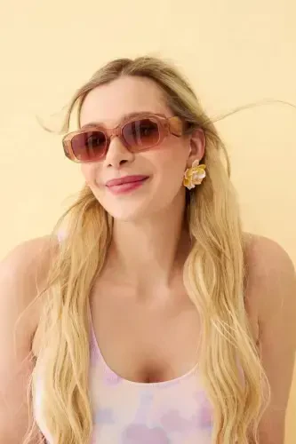 Angelino Women's Pink Patterned Plus Size One Piece Swimsuit - 3