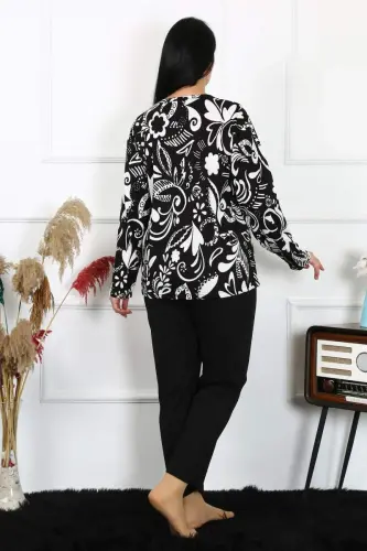 Angelino Women's Plus Size Combed Cotton Long Sleeve Pajama Set 202217 - 4