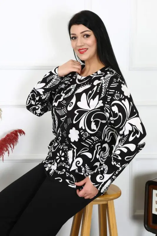 Angelino Women's Plus Size Combed Cotton Long Sleeve Pajama Set 202217 - 5