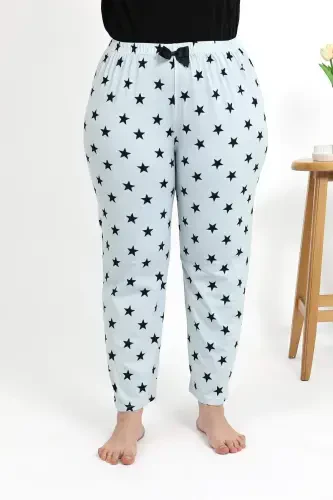 Angelino Women's Plus Size Cotton Bottom Pajamas 27557 Ice Blue - 4