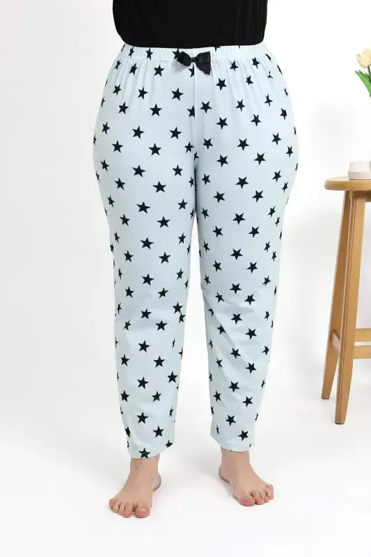 Angelino Women's Plus Size Cotton Bottom Pajamas 27557 Ice Blue - 4