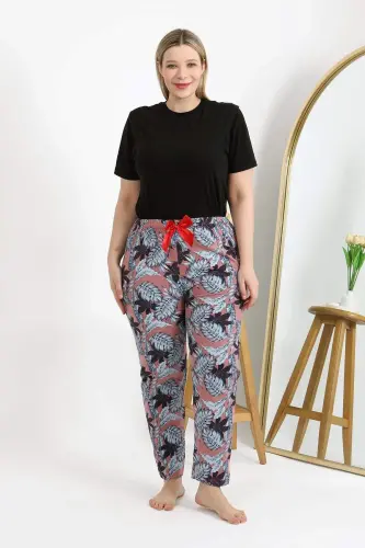 Angelino Women's Plus Size Cotton Bottom Pajamas 27557 Salmon - 1