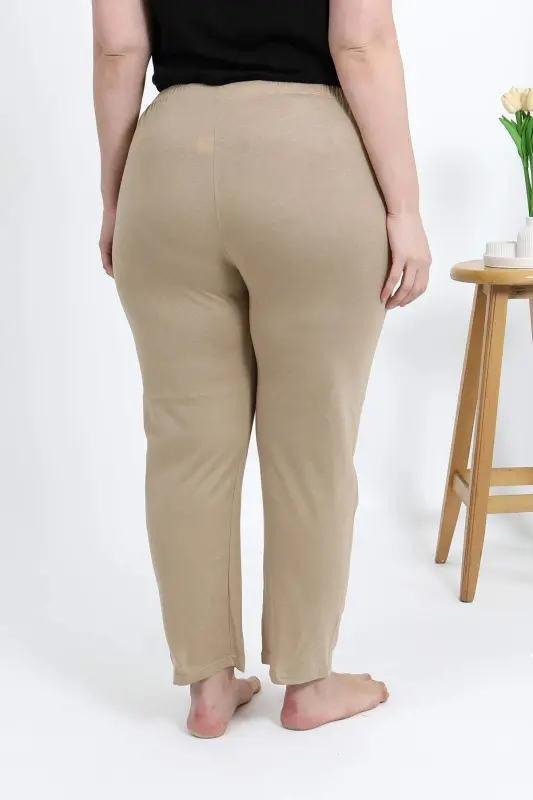 Angelino Women's Plus Size Cotton Bottom Pajamas 27559 Beige - 7