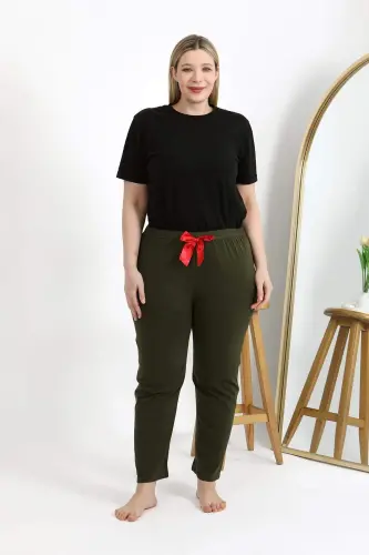 Angelino Women's Plus Size Cotton Bottom Pajamas 27559 Khaki - 7