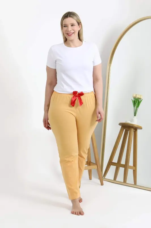 Angelino Women's Plus Size Cotton Bottom Pajamas 27559 Yellow - 2