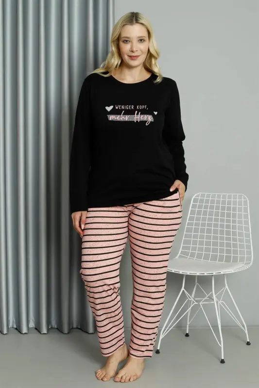 Angelino Women's Plus Size Cotton Long Sleeve Pajama Set 202210 - 6
