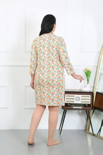 Angelino Women's Plus Size Cotton Nightgown House Dress Cream 12507 - 6