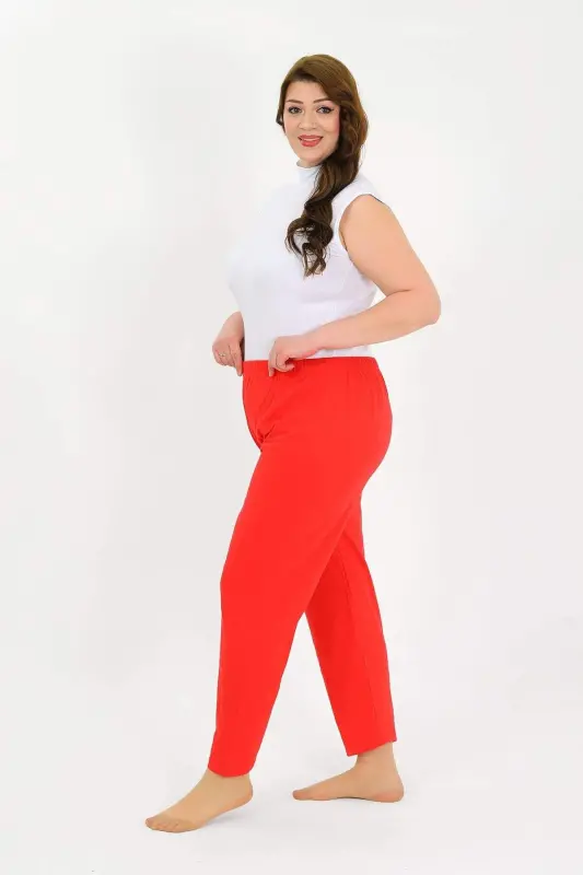 Angelino Women's Plus Size Cotton Pajama Bottoms Red 27560 - 2