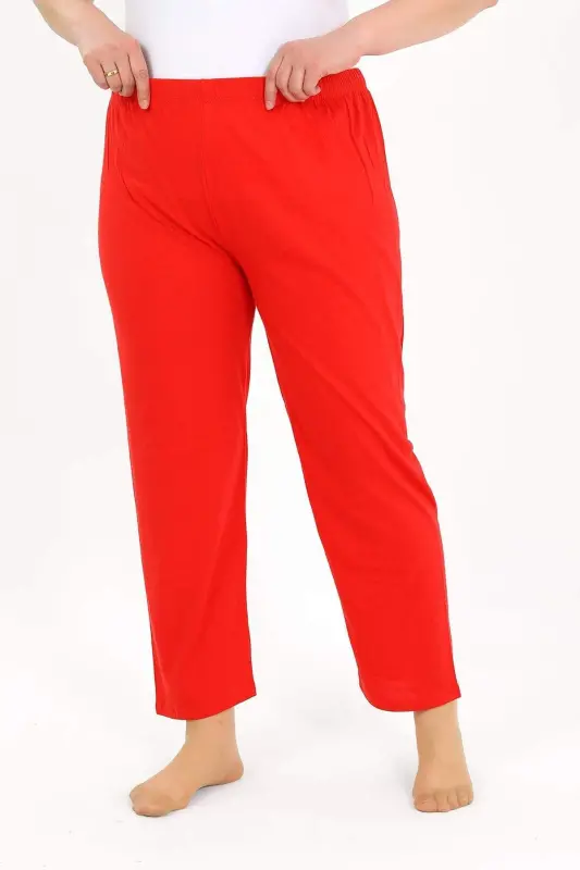Angelino Women's Plus Size Cotton Pajama Bottoms Red 27560 - 5