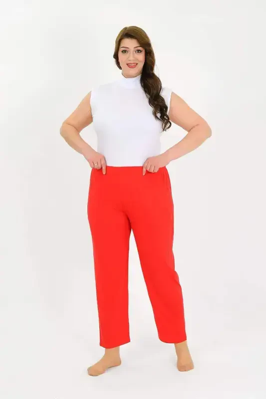 Angelino Women's Plus Size Cotton Pajama Bottoms Red 27560 - 1