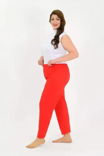 Angelino Women's Plus Size Cotton Pajama Bottoms Red 27560 - BÜYÜKBEDENIZ (1)