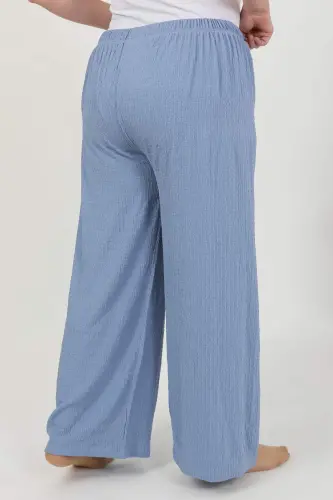 Angelino Women's Plus Size Crinkle Pants 210076 Blue - 6
