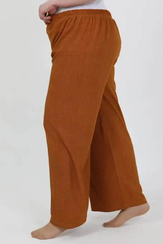 Angelino Women's Plus Size Crinkle Pants 210076 Brick Red - 2