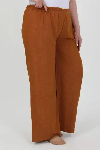 Angelino Women's Plus Size Crinkle Pants 210076 Brick Red - 3