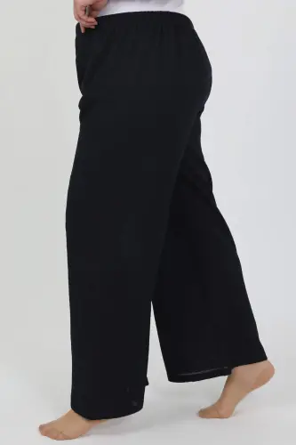 Angelino Women's Plus Size Crinkle Pants 210076 Navy Blue - 4