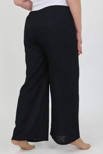 Angelino Women's Plus Size Crinkle Pants 210076 Navy Blue - 6