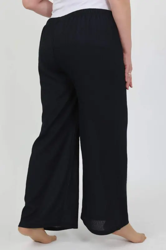 Angelino Women's Plus Size Crinkle Pants 210076 Navy Blue - 6