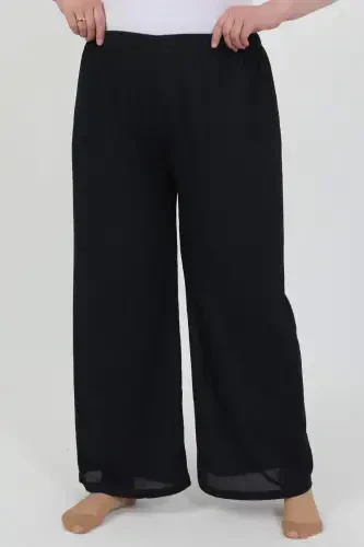Angelino Women's Plus Size Crinkle Pants 210076 Navy Blue - 3