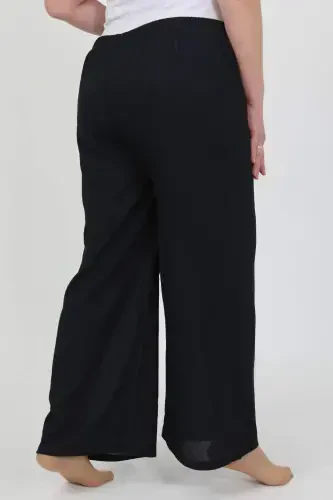 Angelino Women's Plus Size Crinkle Pants 210076 Navy Blue - 6