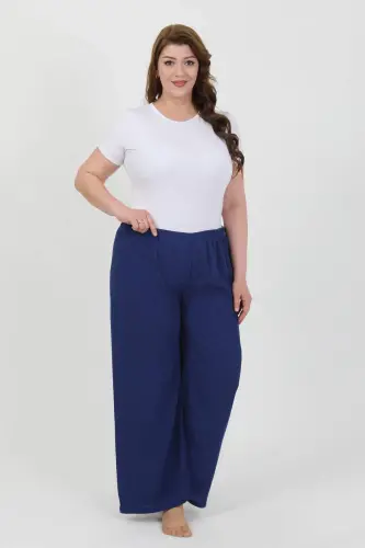 Angelino Women's Plus Size Crinkle Pants 210076 Sax - 1