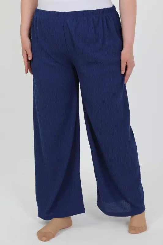 Angelino Women's Plus Size Crinkle Pants 210076 Sax - 2