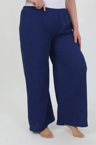 Angelino Women's Plus Size Crinkle Pants 210076 Sax - 4