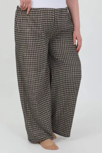 Angelino Women's Plus Size Crinkled Trousers 210076 Brown - 3