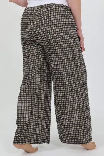 Angelino Women's Plus Size Crinkled Trousers 210076 Brown - 6