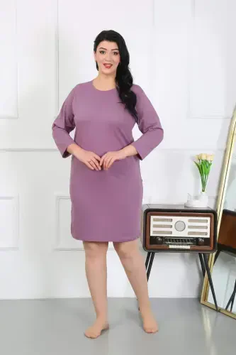 Angelino Women's Plus Size Jersey Nightdress Home Dress Maroon 12506 - 6