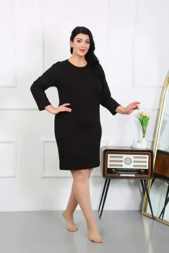 Angelino Women's Plus Size Jersey Nightshirt Home Dress Black 12506 - 3