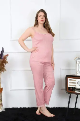 Angelino Women's Plus Size Powder Pink Strappy Pajama Set 202195 - 4