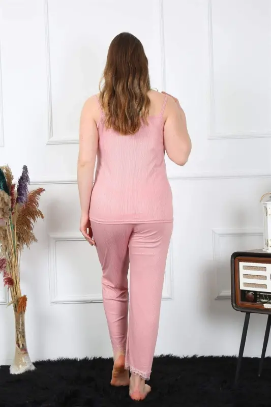 Angelino Women's Plus Size Powder Pink Strappy Pajama Set 202195 - 5
