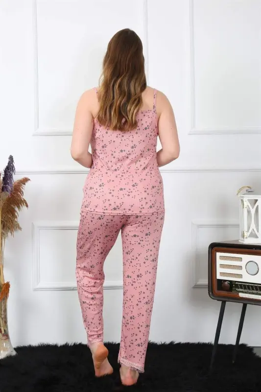 Angelino Women's Plus Size Salmon Spaghetti Strap Pajama Set 202198 - 5
