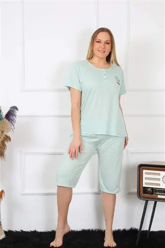 Angelino Women's Plus Size Viscose Sea Green Capri Pajama Set 202193 - 5