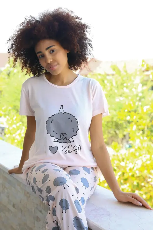 Angelino Women's Short Sleeve Pajama Set 20410 - 7