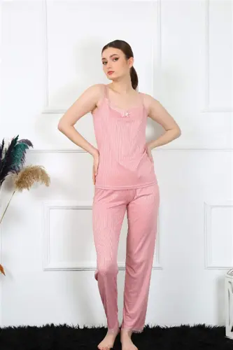 Angelino Women's Spaghetti Strap Salmon Pajama Set 4136 - 5