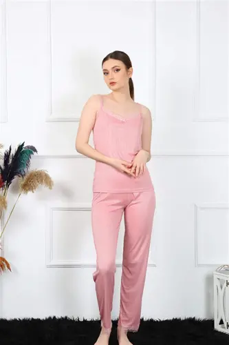Angelino Women's Spaghetti Strap Salmon Pajama Set 4136 - 1