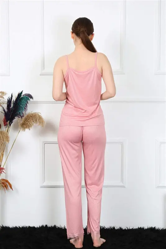 Angelino Women's Spaghetti Strap Salmon Pajama Set 4136 - 6