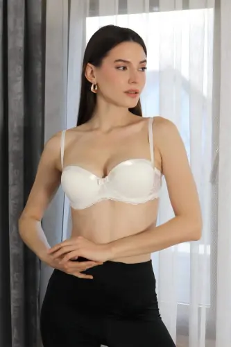 Angelino Women's Supported Underwire Strapless Bra 2012 Ecru - 5