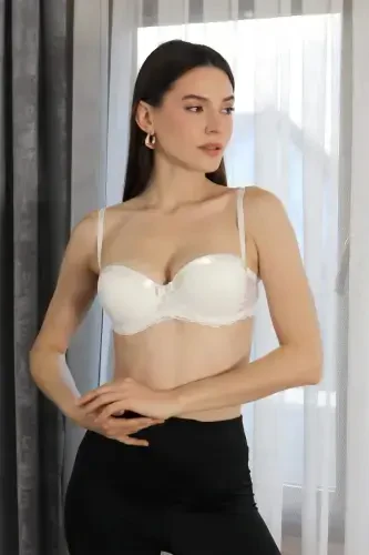 Angelino Women's Supported Underwire Strapless Bra 2012 Ecru - 5