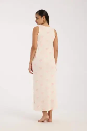 Angelino Women's Thick Strap Slit Long Powder Nightgown - 5