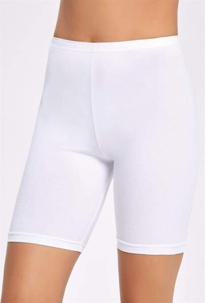 Angelino Women's White Cotton Lycra Short Shorts - 1