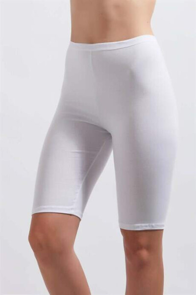 Angelino Women's White Cotton Lycra Short Shorts - 5