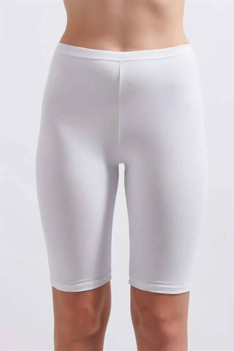 Angelino Women's White Cotton Lycra Short Shorts - 6