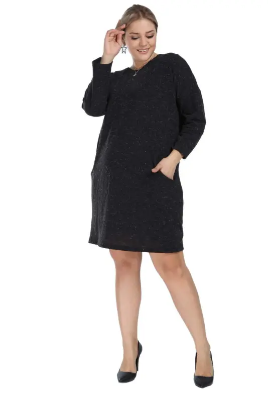 Angelino Young Plus Size Winter Soft Anthracite Dress AS06 - 2