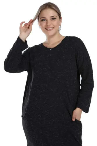 Angelino Young Plus Size Winter Soft Anthracite Dress AS06 - 4