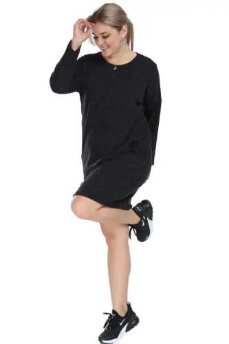 Angelino Young Plus Size Winter Soft Anthracite Dress AS06 - 5